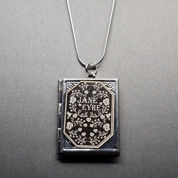Unbranded Jewelry - Jane Eyre Book Locket Necklace 22" Silver Plated Pendant w/ 925 Chain